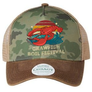 Crawfish Boil Festival Funny Crawfish Season Retro Crawfish Gift Legacy Tie Dye Trucker Hat