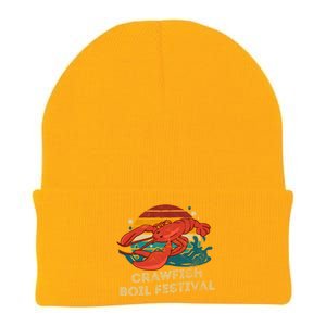 Crawfish Boil Festival Funny Crawfish Season Retro Crawfish Gift Knit Cap Winter Beanie