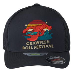 Crawfish Boil Festival Funny Crawfish Season Retro Crawfish Gift Flexfit Unipanel Trucker Cap