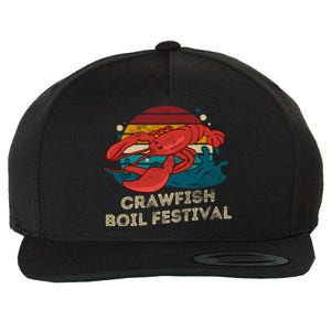 Crawfish Boil Festival Funny Crawfish Season Retro Crawfish Gift Wool Snapback Cap