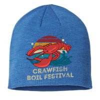 Crawfish Boil Festival Funny Crawfish Season Retro Crawfish Gift Sustainable Beanie