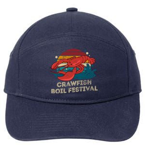 Crawfish Boil Festival Funny Crawfish Season Retro Crawfish Gift 7-Panel Snapback Hat