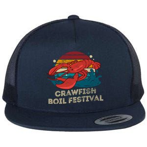 Crawfish Boil Festival Funny Crawfish Season Retro Crawfish Gift Flat Bill Trucker Hat