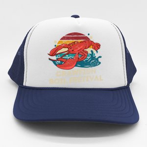 Crawfish Boil Festival Funny Crawfish Season Retro Crawfish Gift Trucker Hat