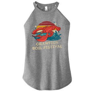 Crawfish Boil Festival Funny Crawfish Season Retro Crawfish Gift Women's Perfect Tri Rocker Tank