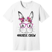 Cute Bunny Face Nurse Tie Dye Glasses Easter Day Nurse Crew Premium T-Shirt