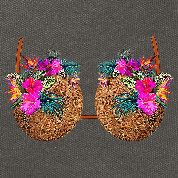 Coconut Bra Funny Bra Bra Cotton Canvas Backpack