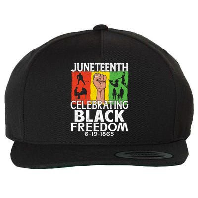 Celebrating Black Freedom 1865 Black History Juneteenth Blm Gift Wool Snapback Cap