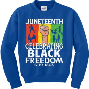 Celebrating Black Freedom 1865 Black History Juneteenth Blm Gift Kids Sweatshirt