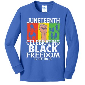 Celebrating Black Freedom 1865 Black History Juneteenth Blm Gift Kids Long Sleeve Shirt