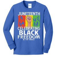 Celebrating Black Freedom 1865 Black History Juneteenth Blm Gift Kids Long Sleeve Shirt