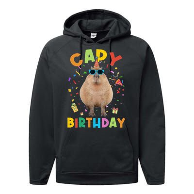 Capy Birthday Funny Capybara Animals Birthday Performance Fleece Hoodie