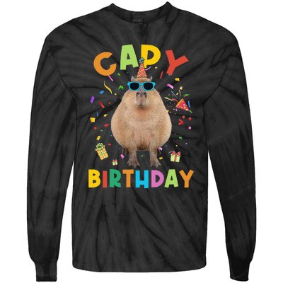 Capy Birthday Funny Capybara Animals Birthday Tie-Dye Long Sleeve Shirt