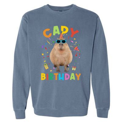 Capy Birthday Funny Capybara Animals Birthday Garment-Dyed Sweatshirt