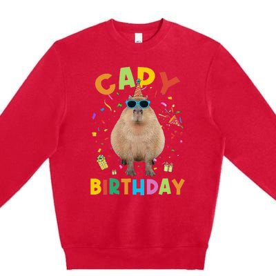 Capy Birthday Funny Capybara Animals Birthday Premium Crewneck Sweatshirt