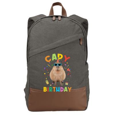 Capy Birthday Funny Capybara Animals Birthday Cotton Canvas Backpack