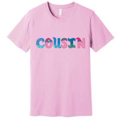 Cousin Birthday Girl Troll Family Party Decorations Premium T-Shirt