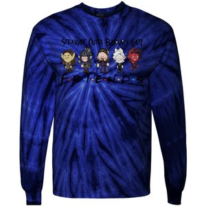 Chibi Baldur Gate 3 Friends Adventure Cute Game Lover Gamer Tie-Dye Long Sleeve Shirt