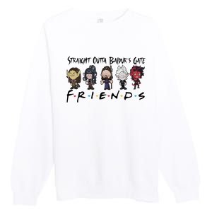 Chibi Baldur Gate 3 Friends Adventure Cute Game Lover Gamer Premium Crewneck Sweatshirt