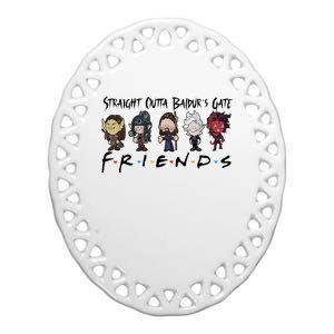 Chibi Baldur Gate 3 Friends Adventure Cute Game Lover Gamer Ceramic Oval Ornament