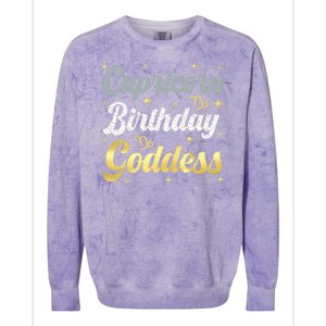 Capricorn Birthday Goddess Capricorn Women Astrology Zodiac Colorblast Crewneck Sweatshirt