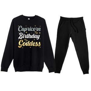 Capricorn Birthday Goddess Capricorn Women Astrology Zodiac Premium Crewneck Sweatsuit Set