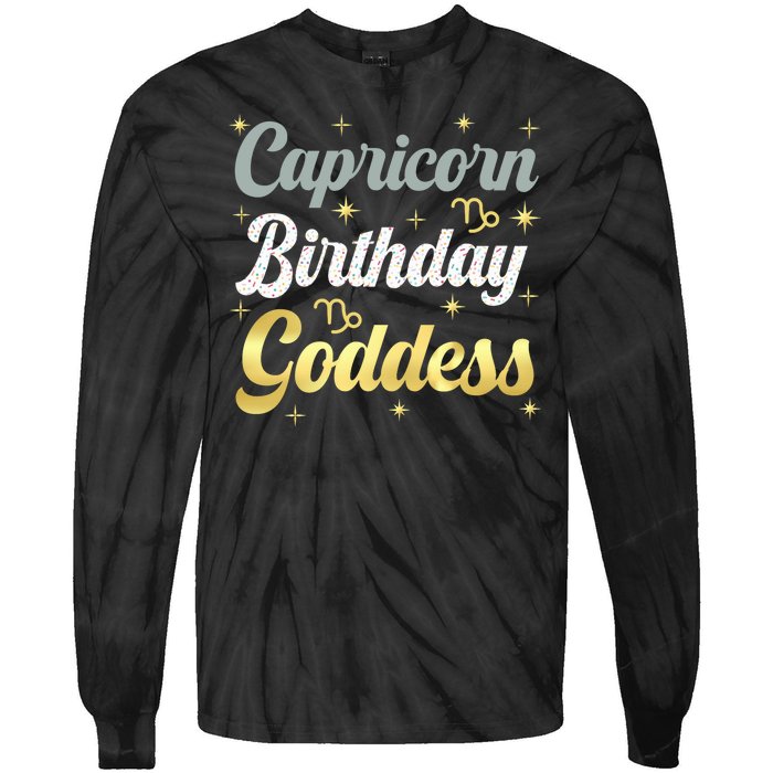 Capricorn Birthday Goddess Capricorn Women Astrology Zodiac Tie-Dye Long Sleeve Shirt