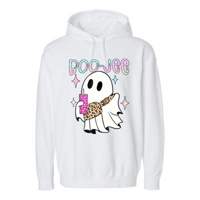 Cute Boo Ghost Spooky Funny Halloween Costume Boujee Boo Jee Garment-Dyed Fleece Hoodie