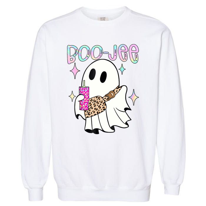 Cute Boo Ghost Spooky Funny Halloween Costume Boujee Boo Jee Garment-Dyed Sweatshirt