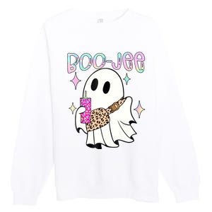 Cute Boo Ghost Spooky Funny Halloween Costume Boujee Boo Jee Premium Crewneck Sweatshirt