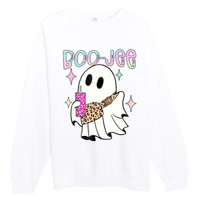 Cute Boo Ghost Spooky Funny Halloween Costume Boujee Boo Jee Premium Crewneck Sweatshirt