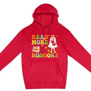 Cute Booooks Ghost Read More Books Funny Teacher Halloween Premium Pullover Hoodie