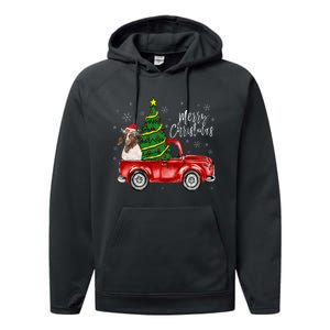 Cute Boer Goat Dog Truck Merry Christmas Goat Lover Xmas Performance Fleece Hoodie