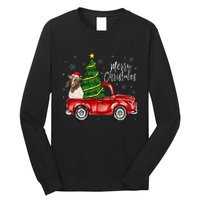 Cute Boer Goat Dog Truck Merry Christmas Goat Lover Xmas Long Sleeve Shirt