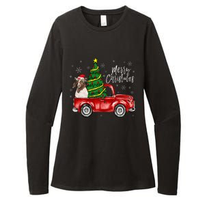 Cute Boer Goat Dog Truck Merry Christmas Goat Lover Xmas Womens CVC Long Sleeve Shirt