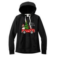 Cute Boer Goat Dog Truck Merry Christmas Goat Lover Xmas Women's Fleece Hoodie