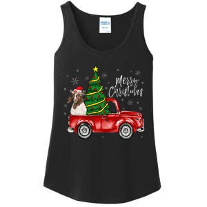 Cute Boer Goat Dog Truck Merry Christmas Goat Lover Xmas Ladies Essential Tank