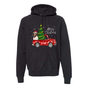 Cute Boer Goat Dog Truck Merry Christmas Goat Lover Xmas Premium Hoodie