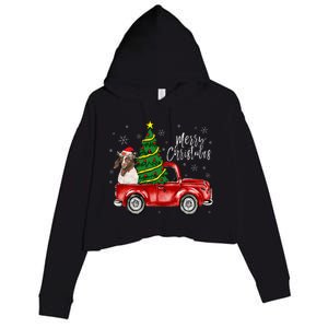 Cute Boer Goat Dog Truck Merry Christmas Goat Lover Xmas Crop Fleece Hoodie