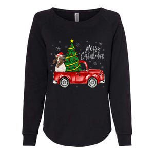 Cute Boer Goat Dog Truck Merry Christmas Goat Lover Xmas Womens California Wash Sweatshirt