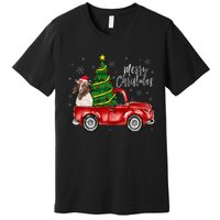 Cute Boer Goat Dog Truck Merry Christmas Goat Lover Xmas Premium T-Shirt