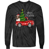 Cute Boer Goat Dog Truck Merry Christmas Goat Lover Xmas Tie-Dye Long Sleeve Shirt