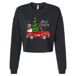 Cute Boer Goat Dog Truck Merry Christmas Goat Lover Xmas Cropped Pullover Crew