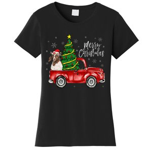 Cute Boer Goat Dog Truck Merry Christmas Goat Lover Xmas Women's T-Shirt