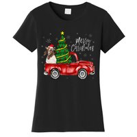 Cute Boer Goat Dog Truck Merry Christmas Goat Lover Xmas Women's T-Shirt