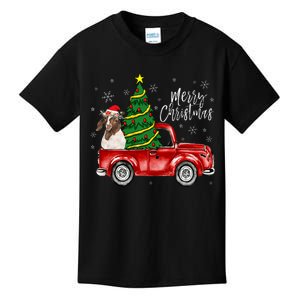 Cute Boer Goat Dog Truck Merry Christmas Goat Lover Xmas Kids T-Shirt