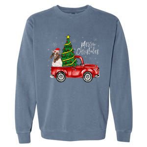 Cute Boer Goat Dog Truck Merry Christmas Goat Lover Xmas Garment-Dyed Sweatshirt