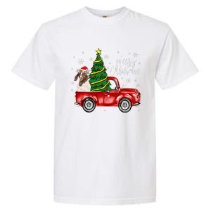 Cute Boer Goat Dog Truck Merry Christmas Goat Lover Xmas Garment-Dyed Heavyweight T-Shirt