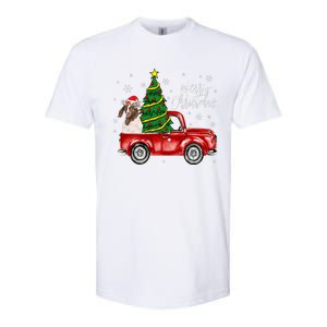 Cute Boer Goat Dog Truck Merry Christmas Goat Lover Xmas Softstyle CVC T-Shirt