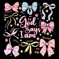 Coquette Bow God Says I Am Valentine Christian Grunge Cool Gift Cooling Performance Crew T-Shirt